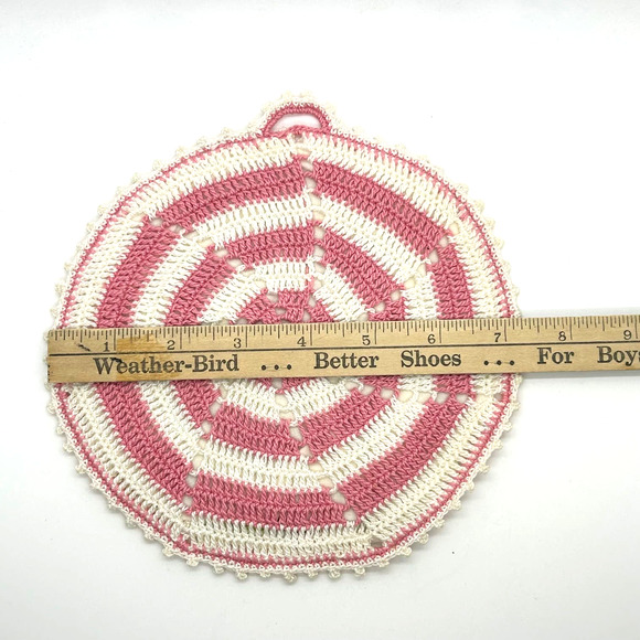 Vintage Handmade Crochet Potholders Lot of 2 - Picture 3 of 10